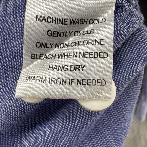 UNTUCKit Shirt Mens M Blue Plaid Brush Cotton Lined LS Button Front Collared - Picture 12 of 12